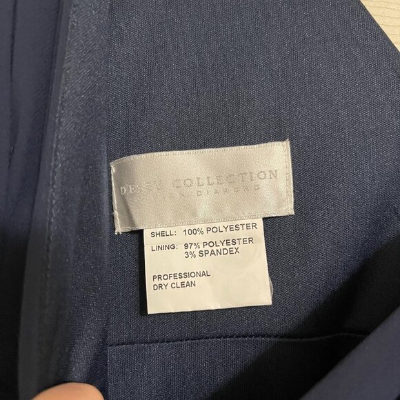 Dessy Collection Womens NWOT Blue Sleeveless Draped Chiffon Front Slit Gown Sz 6 - Picture 4 of 10